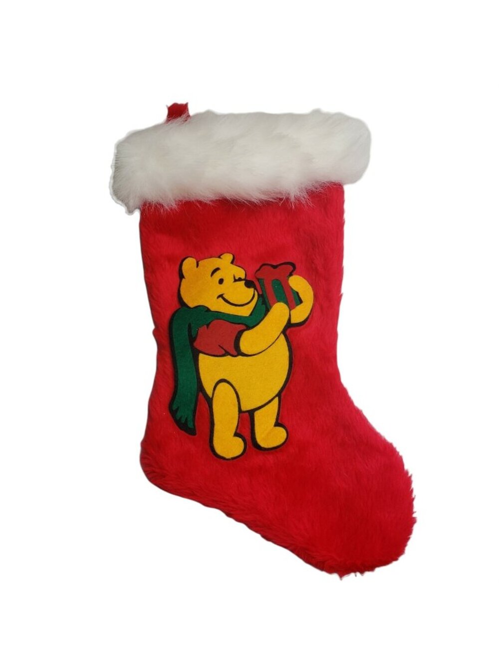 Disney WINNIE THE POOH Felt Christmas Stocking Applique 17" long